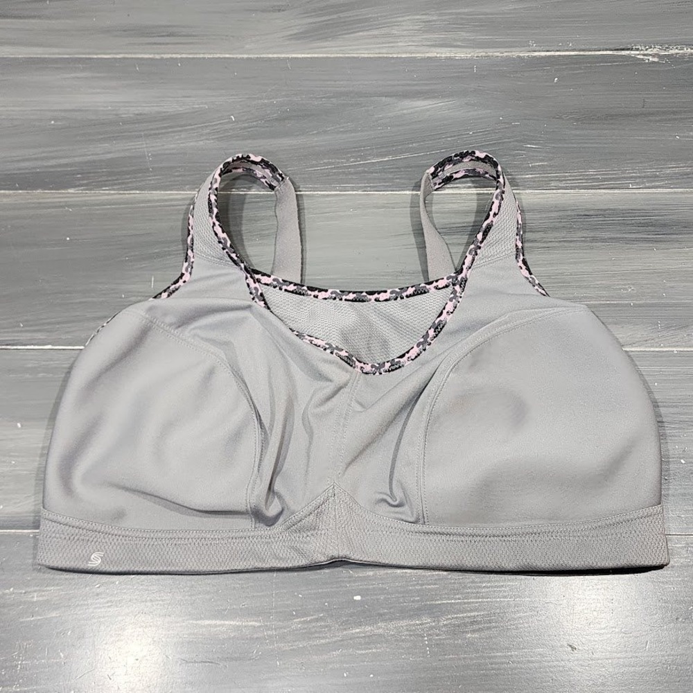 Glamorise Sport Bra 44D Full Figure No‎ Bounce Camisole Wirefree 1066 Gray